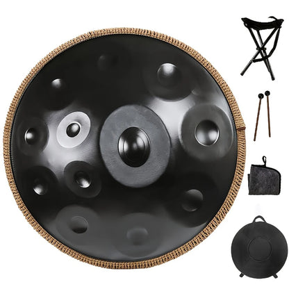 London Crafted Handpan Drum | D Minor 10 Notes | Premium Stainless Steel