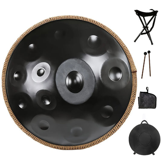 London Crafted Handpan Drum | D Minor 10 Notes | Premium Stainless Steel