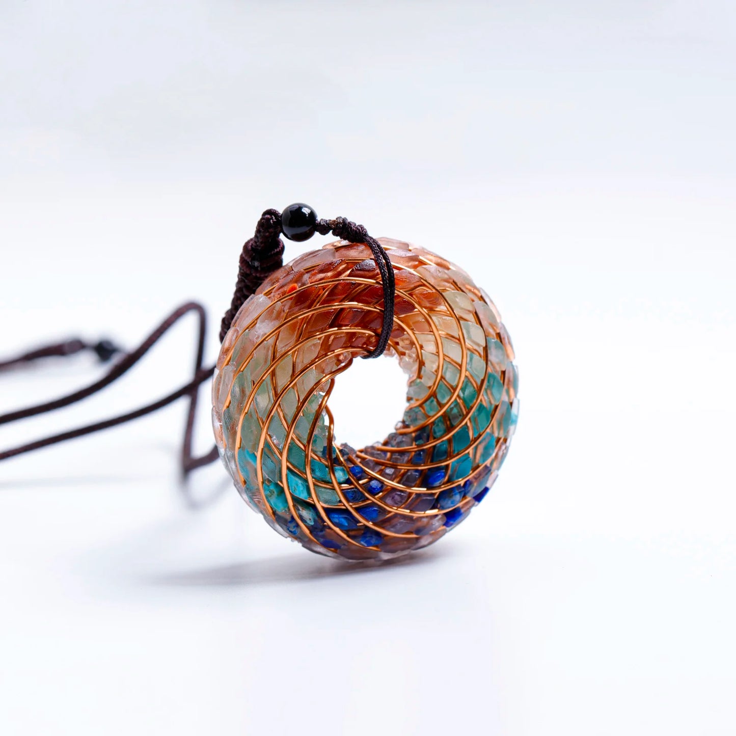 Rodin Coil & Amethyst  Orgone Pendant Necklace
