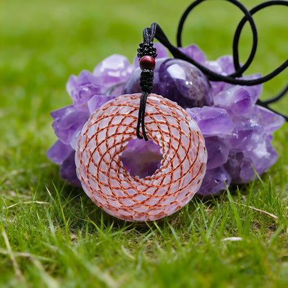 Rodin Coil & Amethyst  Orgone Pendant Necklace