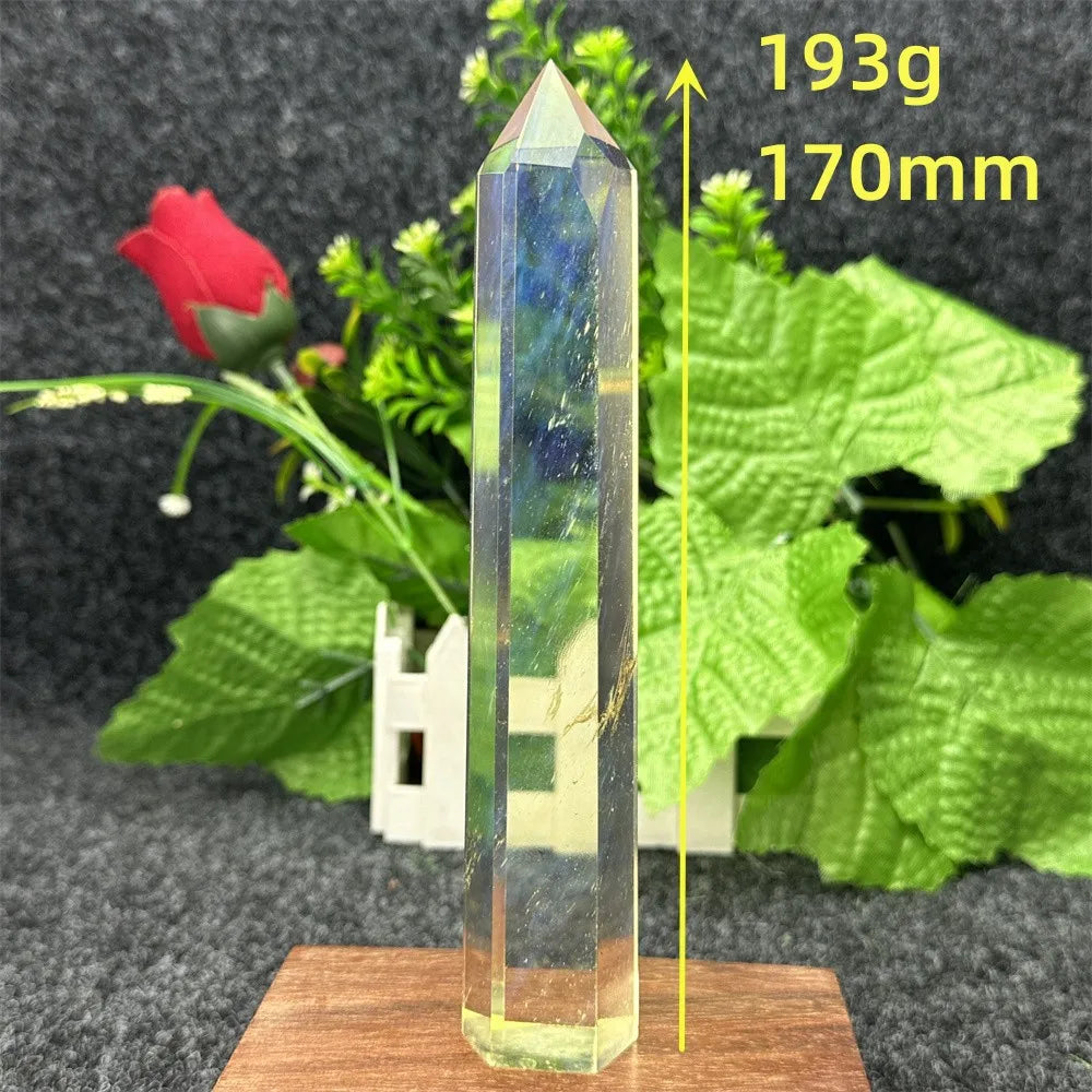 Yellow Natural Stone Hexagonal Column Wand | Adam & Eve UK