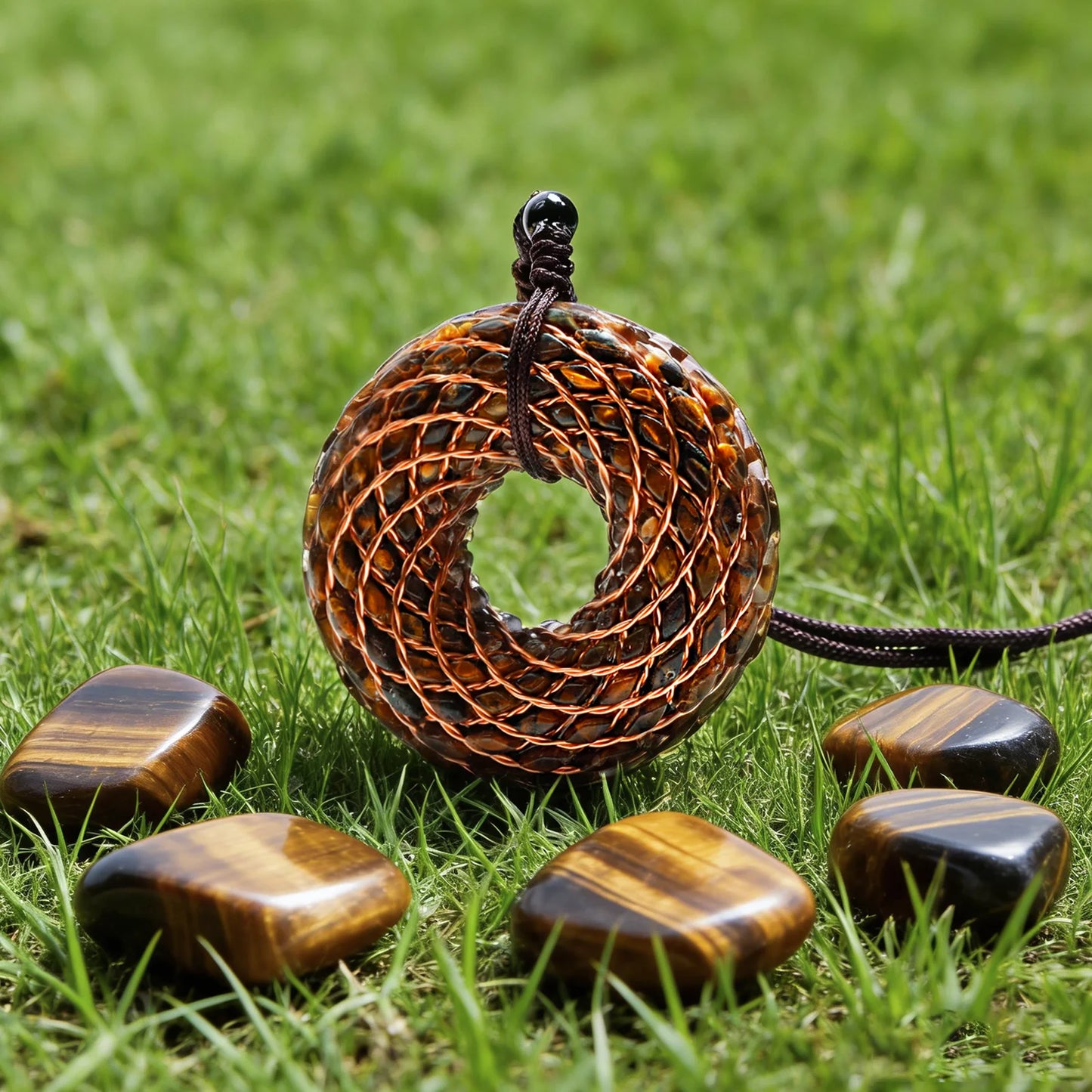 Rodin Coil & Amethyst  Orgone Pendant Necklace